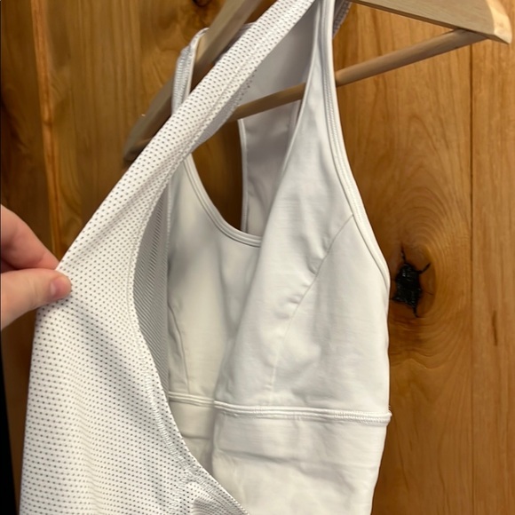 Lululemon | White Racerback Tank + Bra - Picture 2 of 9